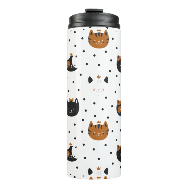 Elegant Chic Cat Patterns Thermosbecher (Vorderseite)