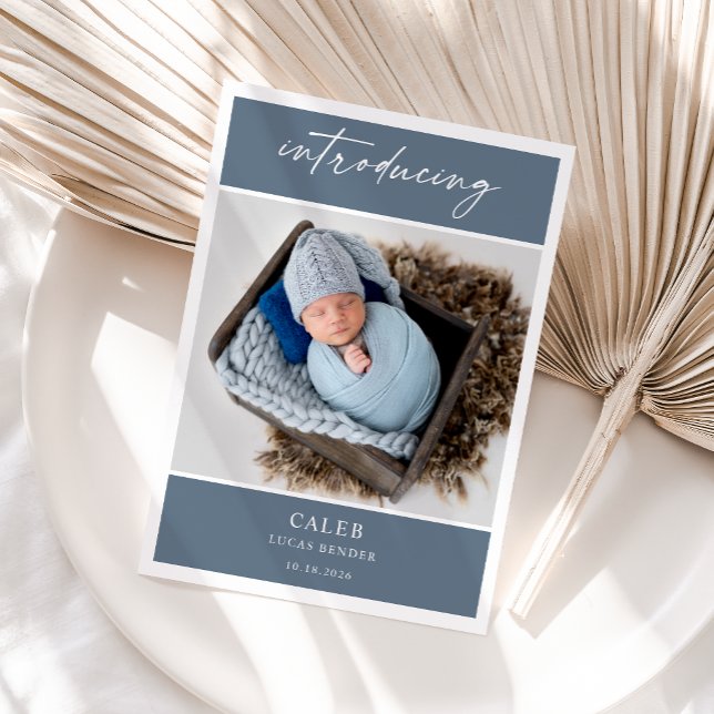 Elegant Chic Classic Photo Baby Announcement Card Einladung (Von Creator hochgeladen)