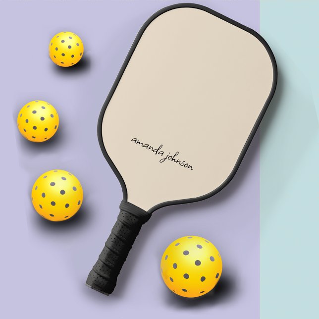 Elegant Chic Cream Monogram Pickleball Schläger (Von Creator hochgeladen)
