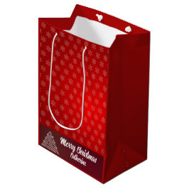 Elegant Chic Cute Modern Festive Red and White Mittlere Geschenktüte
