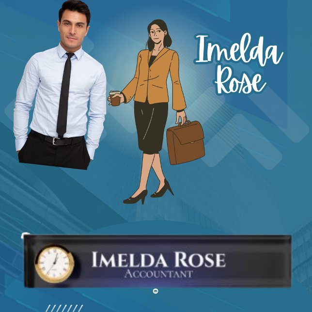 Elegant Chic Dark Simple Accountant Namensplakette (Von Creator hochgeladen)