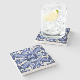 Elegant Chic Delsoftware Blue Blume Steinuntersetzer
