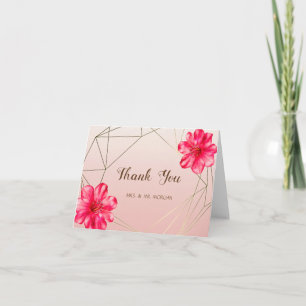 Elegant Chic Geometric,Hibiskus Dankeskarte