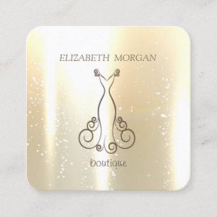 Elegant  Chic  Glänzend, Unechtes Gold, Glitzernd, Quadratische Visitenkarte