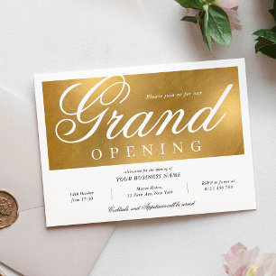Elegant & Chic Gold Grand Opening Event Business Einladung