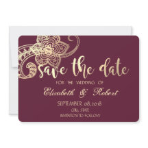 Elegant Chic Gold Paisley Save the Date