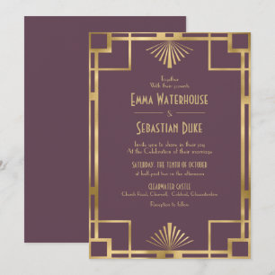 Elegant chic  Great Art Deco Wedding Invita Einladung