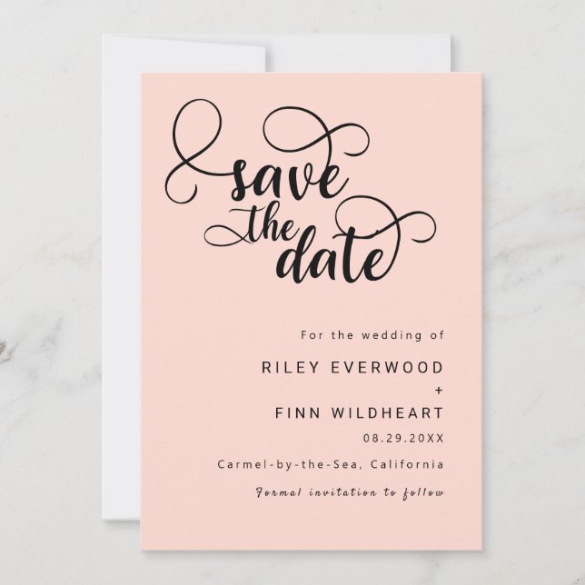 Elegant Chic Hochzeit speichern Sie das Datum Einl Save The Date (Vorderseite)