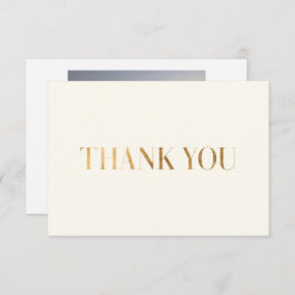 Elegant Chic Ivory Gold Danke Foto Card