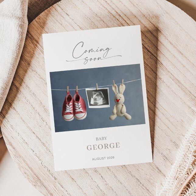 Elegant Chic Minimal Pregnancy Announcement Card Einladung (Von Creator hochgeladen)