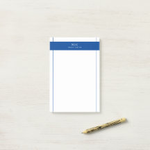 Elegant Chic Monogram Navy Blue Geometric Border