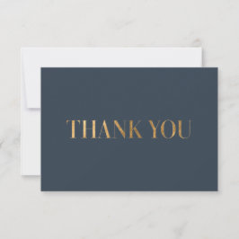 Elegant Chic Navy Blue Gold Danke Foto Card