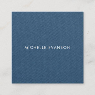 Elegant Chic Navy Blue Minimalistisch Quadratische Visitenkarte
