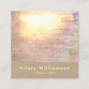 Elegant Chic Pastel Beige Grunge Kraft Quadratische Visitenkarte