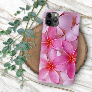 Elegant Chic Pastel Pink Hawaiian Plumeria Flowers Case-Mate iPhone Hülle