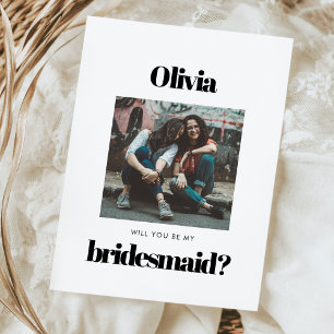 Elegant & chic photo Will you be my bridesmaid Postkarte