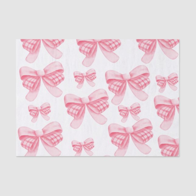 Elegant & Chic Pink Bow Girl Babydusche Seidenpapier (Vorderseite)