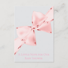 Elegant Chic Pink Coquette Bow Baby Shower Begleitkarte