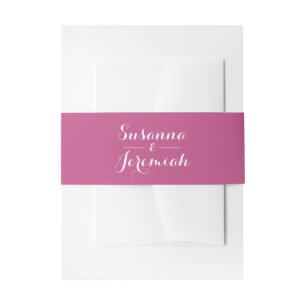 Elegant Chic Pink und White Wedding Einladungsbanderole