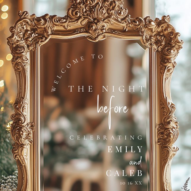 Elegant Chic Rehearsal Dinner Mirror Welcome Sign  Fensteraufkleber (Von Creator hochgeladen)