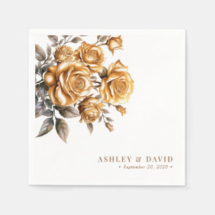 Elegant Chic Rose   Romantische Verlobungsfeier Serviette