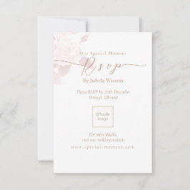 Elegant Chic Rose Wedding QRcode UAWG RSVP Karte