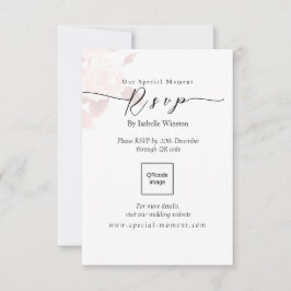 Elegant Chic Rose Wedding QRcode UAWG RSVP Karte