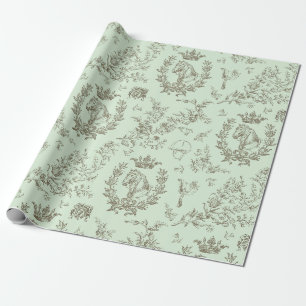 Elegant Chic Sage Reit-Toile Geschenkpapier