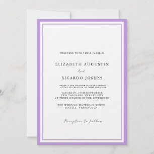 Elegant & Chic Script Lavender Wedding Einladung