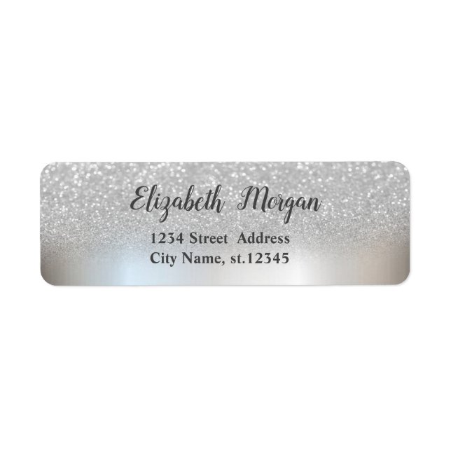 Elegant Chic Silver Glitzer Ombre Bokeh (Vorne)