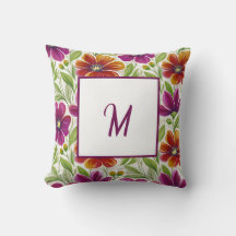 Elegant Chic Spring Floral Monogram 