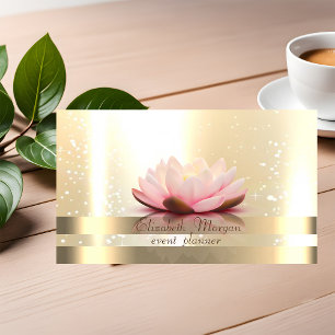 Elegant , Chic , Streifen , Leuchtender Lotus Visitenkarte