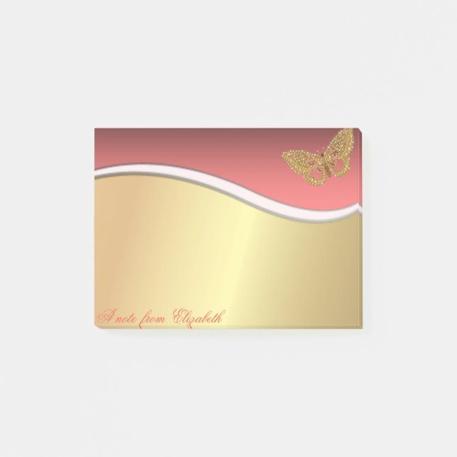 Elegant Chic Stylish Butterfly Post-it Klebezettel (Vorderseite)