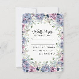 Elegant Chic Succulents Florals Wedding RSVP