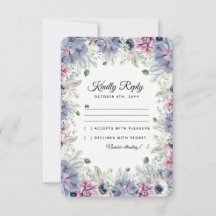 Elegant Chic Succulents Florals Wedding RSVP