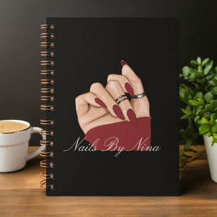 Elegant Chic Typografy Nail Beauty Salon Black Planer