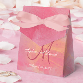 Elegant Chic Watercolor Pink Monogram Wedding  Geschenkschachtel