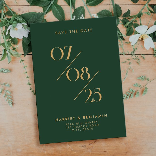 Elegant Chic Wedding Date Nicht-Foto Save the Date (Von Creator hochgeladen)