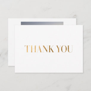 Elegant Chic White Gold Danke Foto Card
