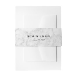 Elegant Chic White Gray Marble Wedding Bands Einladungsbanderole