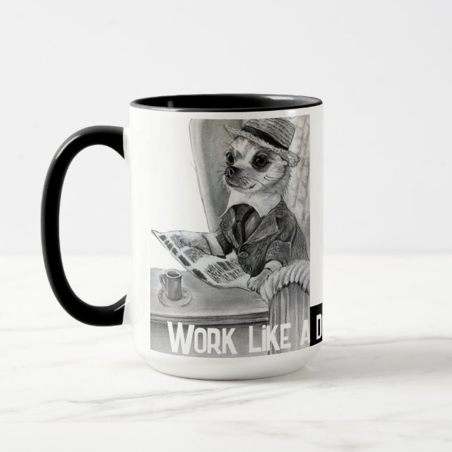 Elegant chihuahua liest Zeitung Tasse (Links)