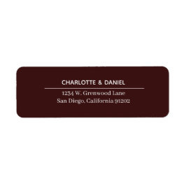 Elegant Chocolate Brown Minimalist Address