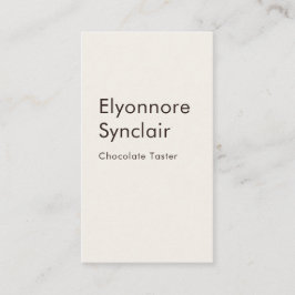 Elegant Chocolate Tasting Minimal Visitenkarte