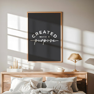 Elegant Christian Quote in Holzkohlegrau Poster