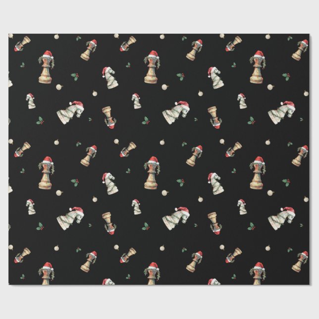 Elegant Christmas Chess Wrapping Paper Sheets Geschenkpapier (Flach)