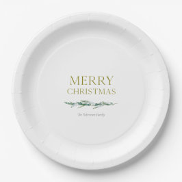 Elegant Christmas Evergreen Personalized Pappteller