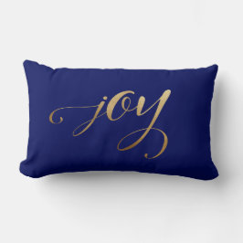 Elegant Christmas Gold Holiday Joy Navy Blue Lendenkissen
