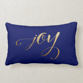 Elegant Christmas Gold Holiday Joy Navy Blue Lendenkissen