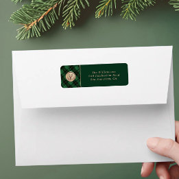 Elegant Christmas Green Plaid Return Address