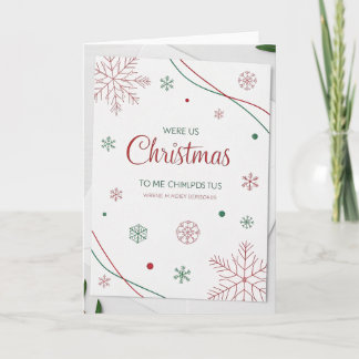 Elegant Christmas Greeting Cards – Red & Green Hol Karte